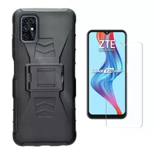 Mica + Funda Uso Rudo + Clip Para Zte Blade V20 Smart