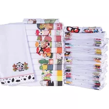 Pano Prato Guardanapo Bordado Patchwork 10 Unidades Atacado Cor Branco