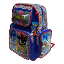 Mochila Sonic Escolar Primaria Sonic Vs Shadow 17 Pulgadas