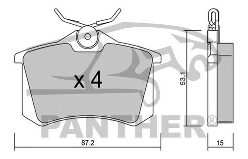 Balata Panther Pbe102.0 Tras Peugeot 207 Sw 2007 Foto 3