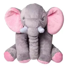 Almofada Elefante Pelúcia 60cm Travesseiro Bebê Antialérgico