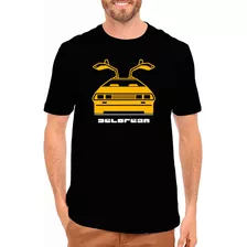 Camiseta Delorean - Anos 80 - Preta - 100% Algodão