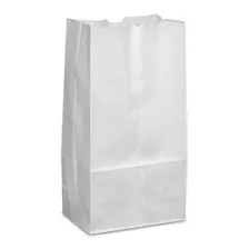 50 Bolsas Papel Kraft Blanca 18x10x35cm Db-12 Biodegradables