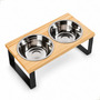 Comedouro Elevado Duplo P Nala Tigelas Inox Cães E Gatos - Mádela