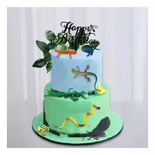 Lizard Cake Topper Animal Silhouette Birthday Cake Decoratio