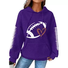 Rugby Print Pullover Hooded Waffe