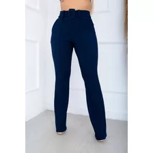 Calça Boca De Sino Flare Bailarina Cintura Alta Premium