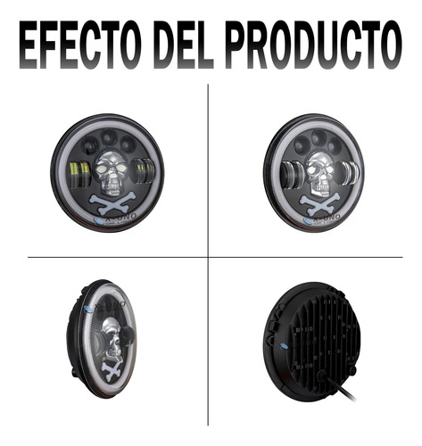 Faro Led 7'' Redondo Rgb Hi/lo Beam Lupas Para Jeep/moto Foto 6