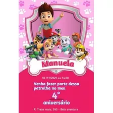 Convite Virtual Personalizado Patrulha Canina