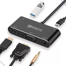 Hdmi, Vg4, Áudio P3, Usb 3.0 E Type-c (usb-c) Hrebos Hs-225