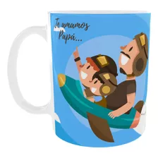 Taza Día Del Padre Con Dos Hijos