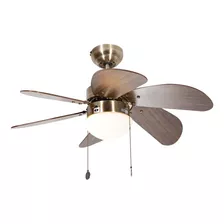 Ventilador De Techo Bronce Antiguo Caoba 1 Luz E27 32 Cantidad De Aspas 6 Diámetro 32 Frecuencia 60 Hz Material De Las Aspas Mdf