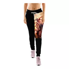 Calça Moletom Feminina Mulher Ruiva Com Dragão M122