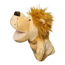 Leao Fantoche Pelúcia De Mão Animais Infantil 25cm Lion