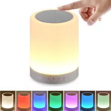 Mini Caixa De Som Recarregável Abajur Led Touch Luz Rgb