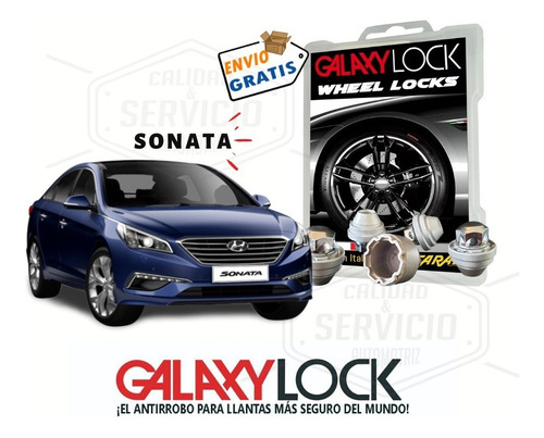 Tuercas De Seguridad Galaxi Lock Para Hyundai Sonata Gls. Foto 2