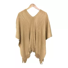 Poncho Feminino De Lã Com Paetê 