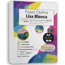 Resma Lisa Blanca Opalina A4 Pack 50 Hojas 220 Gr