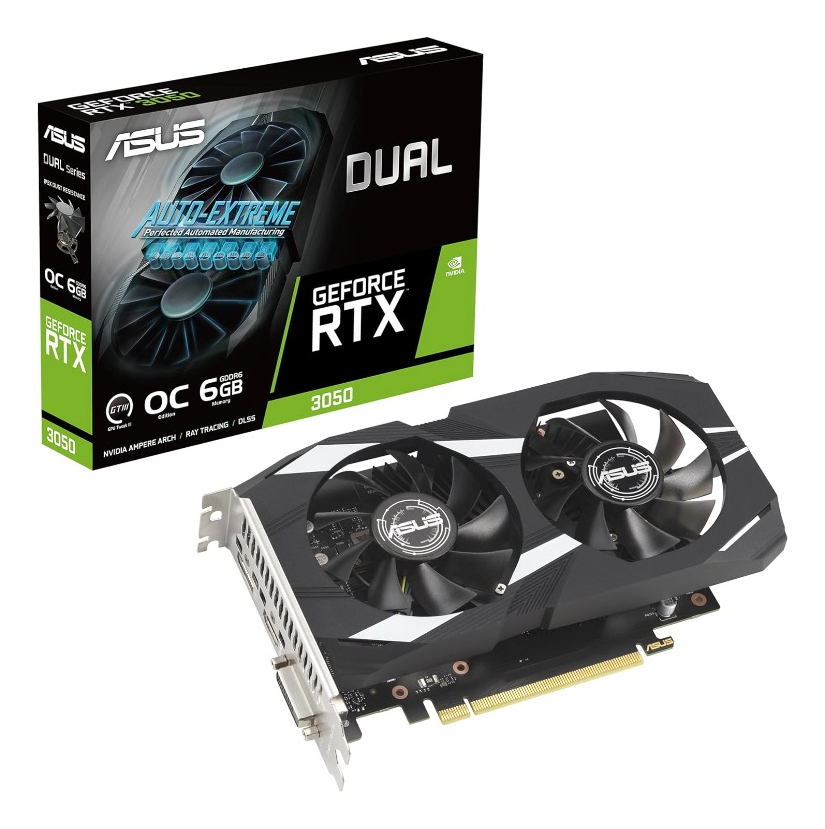 Placa De Video Geforce Rtx 3050 6gb Asus Dual Oc 1