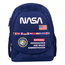 Mochila Escolar Diseño Project Nasa Amplios Compartimentos Color Azul