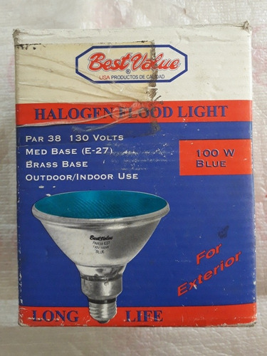 Bombillos Halogenos Exterior Sport Light 100w Azul.