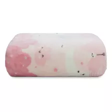 Cobertor Bebê Flannel Microfibra Extra Macio Antialérgico Cor Rosa Céu