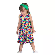Vestido Infantil Colorido Costas Cruzadas Linha Premium