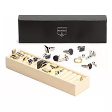 Houndsbay Ring Y Cufflink Box Acolchado Joyero | Accesorio P