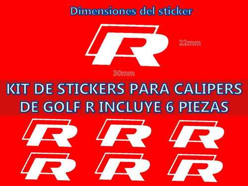 Sticker Calcomania Calipers Frenos Golf Gti Volkswagen R Gli Foto 4