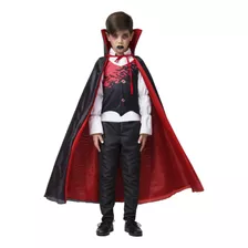 Fantasia Vampiro Drácula Infantil Luxo Halloween Festas