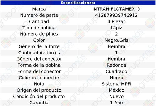 4 Bobinas Lpiz Renault Kangoo Express L4 1.6l 04 Al 10 Foto 2