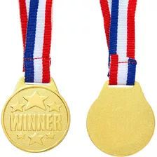 Medallas Doradas Ganador Fiesta Deporte Premio 10 Unidades
