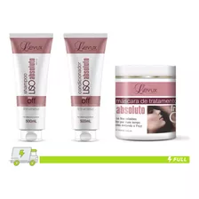  Kit Levux Shampoo + Cond. + Máscara Liso Absoluto 500g