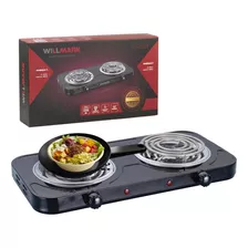 Fogão Cooktop Elétrico Fogareiro 2 Bocas 2.000 Watts Preto