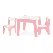 Mesa Didática Infantil Junges Com 2 Cadeiras Mesinha Mdf