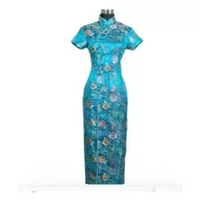 Vestido Tradicional Chino Qipao Cheongsam Con Adornos