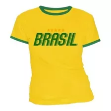 Camisa Feminina Brasil Baby Look Personalizada Brasil 2022