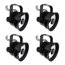 Kit 4 Un Refletor Par 36 Preto Tx Led 1 X 3w Branco Quente