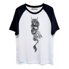 Camiseta Camisa Confortável Dragão Feroz Raglan Premium