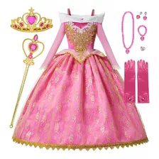 Fantasia Luxo Vestido Princesa Aurora Bela Adormecida Menina