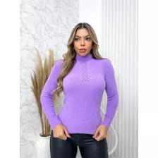 Blusa Feminina Cacharrel Inverno Modal Detalhe Na Manga Lisa