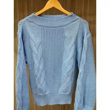 Blusa De Tricot Inverno Tranças Básica Ponto Fang