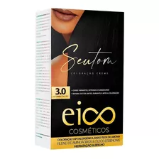  Coloração Creme Eico Seu Tom 40g Tom 3.0 Castanho Escuro