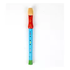 Flauta De Madera Para Niños Color Celeste