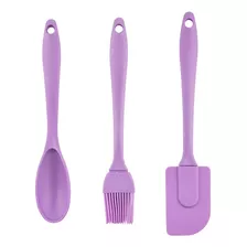 Kit De Silicone Com Colher, Pincel E Espatula 3 Peças 