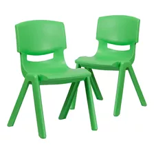 Flash Furniture Whitney 2 Pack Green Plastic Stackable Schoo