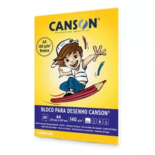 Papel Canson Desenho Escolar Branco 140g A4 20 Folhas