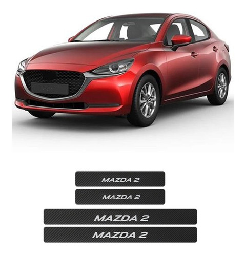 Sticker Cubre Estribos Fibra Carbon Compatible Con Mazda 2 Foto 7