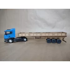 Carreta Ls Grade Baixa Mdf Recorte Laser 1/32 Graneleiro