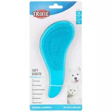 Cepillo Suave 19cm Trixie Gatos Y Perros - Petit Pet Shop Color Turquesa